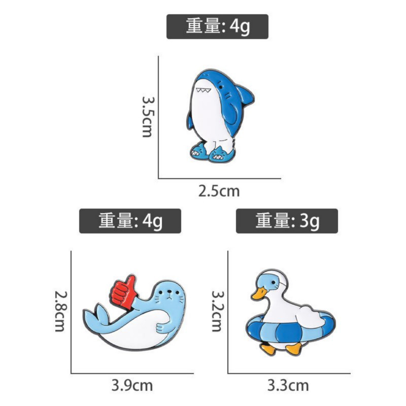 Soft Enamel Badge Shark Figure 005 YWTY3