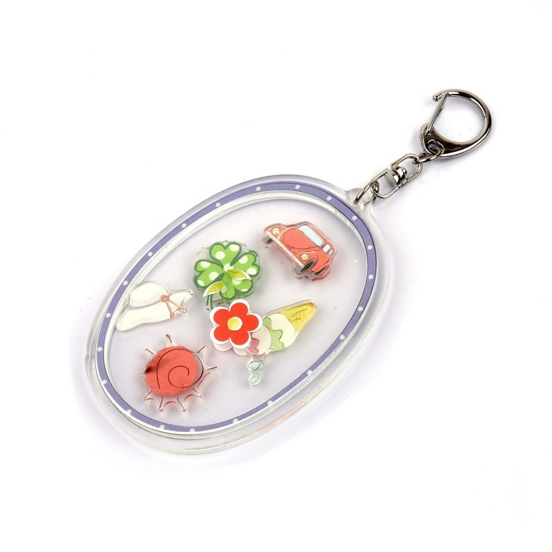 Creative Hollow Laminated Acrylic Keychains (4)