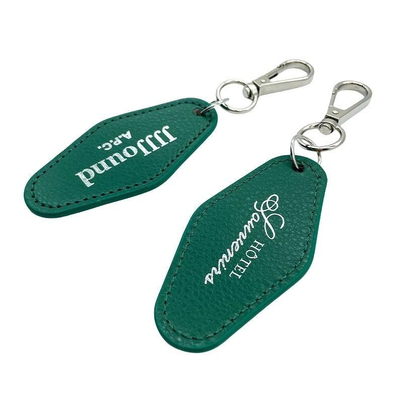 Customized Logo PU Leather Motel Keychain (2)