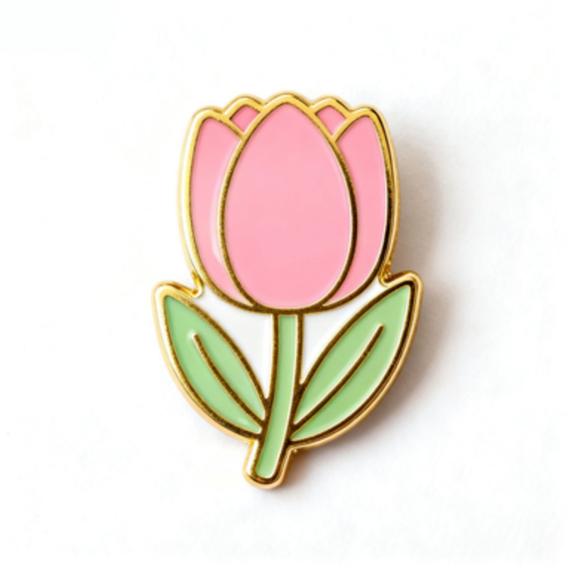 Hard Enamel Badge Tulip Figure 007 YWTY (1)