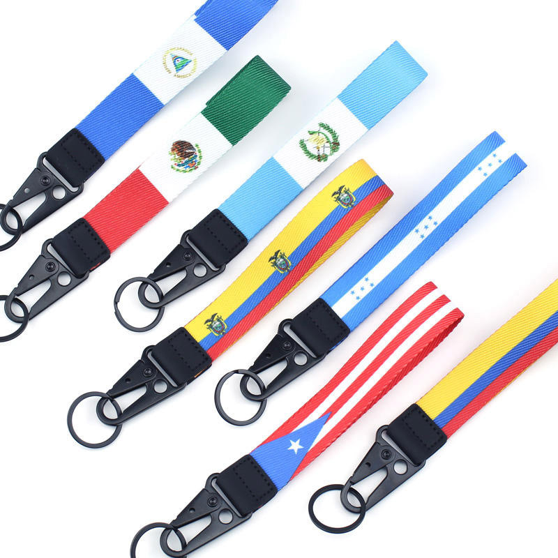 Short lanyard mobile straps fabric key chain 03